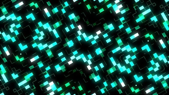 4K Abstract Blue Blocks Kaleido Background Seamless Loop v2