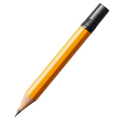 Sharpened Yellow Pencil with Eraser, Perfect for Writing and Sketching  
