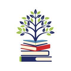 Flat design stack of books illustration