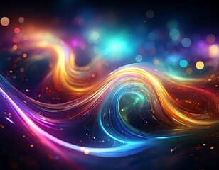 Fototapeta premium ethereal swirls of colorful light and bokeh effects