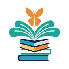 Flat design stack of books illustration