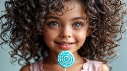 little girl with lollipop