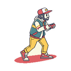 unique creative pixel art gaming character icon logo vector art deisign 