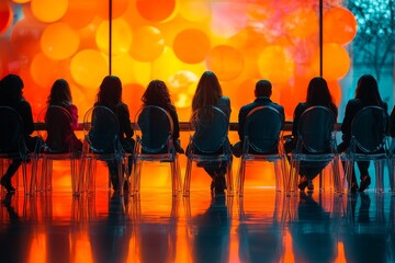 Bright reflections bring a lively atmosphere to a modern library, where individuals become engrossed in their tasks during the day