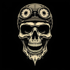Skull head motorcycle logo