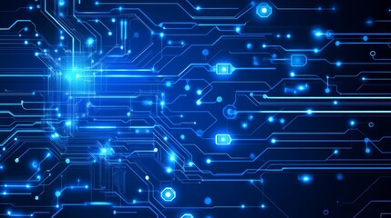 Obraz premium Abstract Blue Circuit Board Technology Background