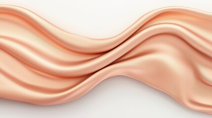 Elegant Soft Peach Silk Fabric with Gentle Waves and Smooth Texture for Backgrounds in Fashion, Beauty, and Textile Designs
