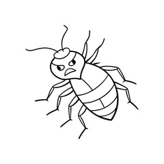 Aphid (Aphidoidea) insect silhouette design, labeled line art vector illustration.