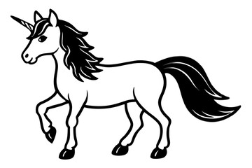 Unicorn isolated vector silhouette