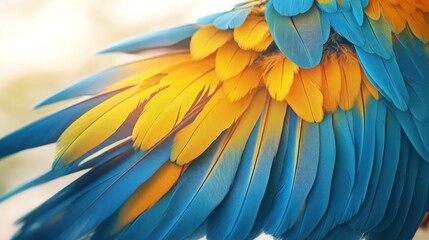 Obraz premium Bright and detailed parrot feathers in a natural setting 