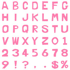 ピンクのドット柄のアルファベット大文字