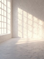 Sunlit Empty Room Corner With Large Window
