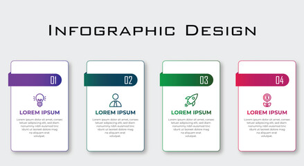 Business data visualization Process chart with steps options