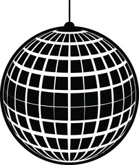 Disco Ball Silhouette Vector for Party, Dance, and Celebration Themes