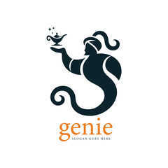 genie logo design vector template on white background.
