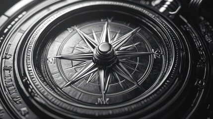 Craft a clean-lined, monochrome compass