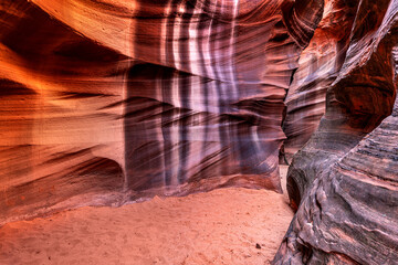 Cardiac Slot Canyon in Arizona shows the unique rock formations and striations that other slot canyons lack. 