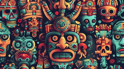 Fototapeta premium aztec pattern seamless wallpaper