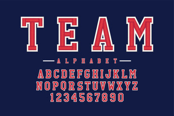 Editable typeface vector. College sport font in american style for football, baseball or basketball logos and t-shirt.
