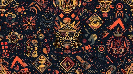 aztec pattern seamless wallpaper
