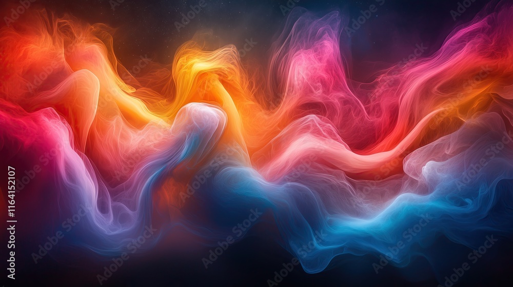 Poster abstract colorful swirls and flowing colors vibrant and dynamic artwork