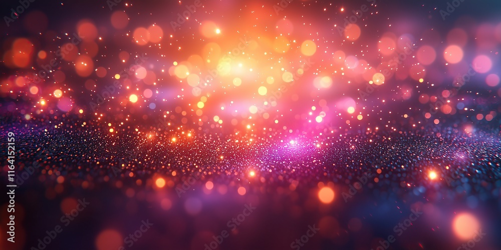 Poster Shimmering Glittering Background Festive vibrant bokeh lights and sparkles