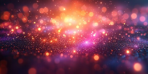 Obraz premium Shimmering Glittering Background Festive vibrant bokeh lights and sparkles