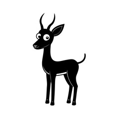 Gazelle cartoon vector silhouette