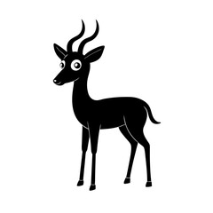 Gazelle cartoon vector silhouette
