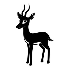 Obraz premium Gazelle cartoon vector silhouette