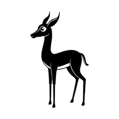 Gazelle cartoon vector silhouette