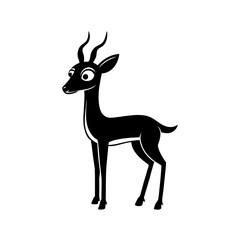 Gazelle cartoon vector silhouette