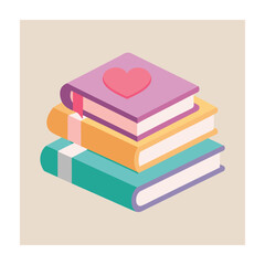 Flat design stack of books illustration
