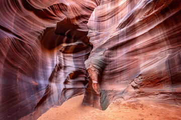 Cardiac Slot Canyon in Arizona shows the unique rock formations and striations that other slot canyons lack. 
