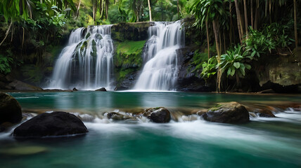 Obraz premium Tropical Waterfall 