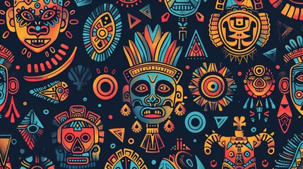 aztec seamless pattern wallpaper