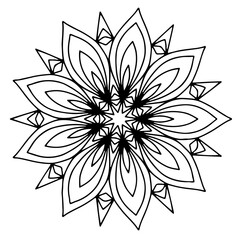 black and white flower mandala