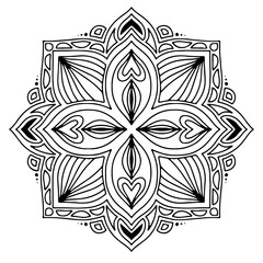 black and white flower mandala