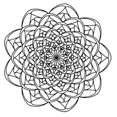 black and white flower mandala