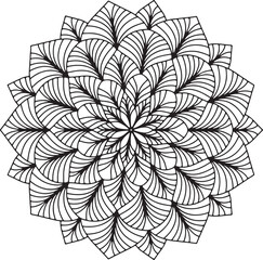 black and white flower mandala