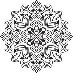 black and white flower mandala