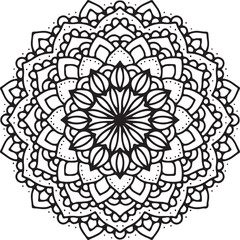 black and white flower mandala