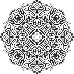 black and white flower mandala