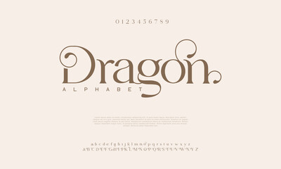 Luxury elegant typography. Vintage font for wedding, invitation, logo, music, fashion, property vector illustration