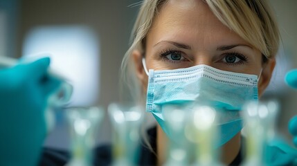 Medical Therapist Wearing Protective Gear in Sanitized Clinical Setting