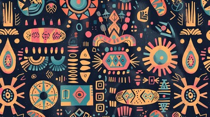 Naklejka premium aztec seamless pattern wallpaper