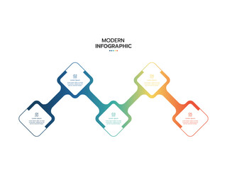 Infographic template with a number of steps and 5 options or steps. It can be used for processes, presentations, layouts, banners, info graphs.