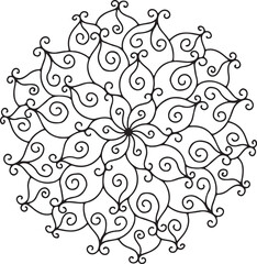 black and white flower vector mandala design