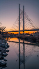 Obraz premium Newly Constructed Bridge Exemplifies Modern Engineering and Community Connectivity