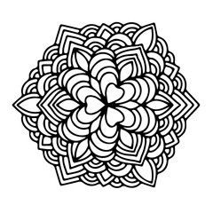black and white flower vector mandala design